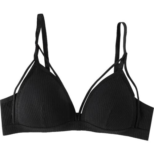 Ladies' Threaded Cotton Sexy Adjustable Bra Girls Triangle Cup Elegant Comfort Intimates Lingerie Push Up Bra
