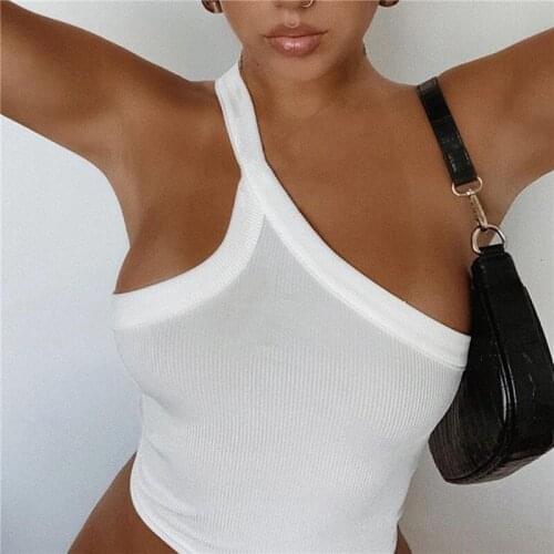 Womens Chic Fashion Camis Tops Ladies 2021 Summer Streetwear Basic Sexy Backless Vest Sleeveless White Straps Top Cropped