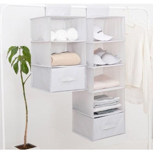 1/3/5 Layer Hanging Closet Organizer Oxford Cloth Foldable Underwear Storage Rack Clothes Handbag Wardrobe Accessories