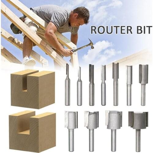 1PC 1/4*1/8, 1/4*5/32, 1/4*3/16,1/4*1/4, Shank Single & Double Flutes Woodworking Cutter Router Bit For Woodworking
