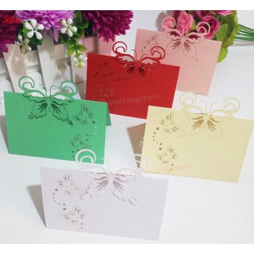 100pcs Laser Cut Wedding Party Table Name Place Cards Butterfly Wedding Party Decoration Table Decoration 6zSH086