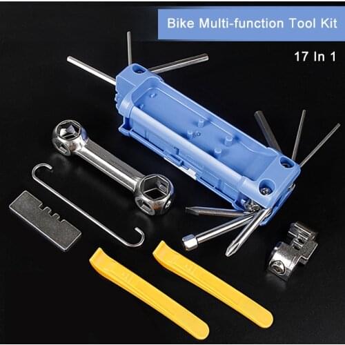 17 In 1 Bike Repair Tools Set Kit Multi Tool for Bicycle Allen Key Chain Cutter Wrench Tire lever Cycling Accessories
