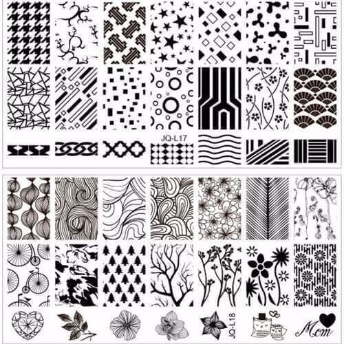2 PCS 6*12cm Nail Stamping Plates DIY Image Konad Nail Art Manicure Templates Stencils Salon Beauty Polish Tools 2018 Hot