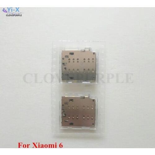 2PCS SIM Card Reader Socket Holder Tray Slot Phone Replacement Parts for Xiaomi 6 M6 Mi6