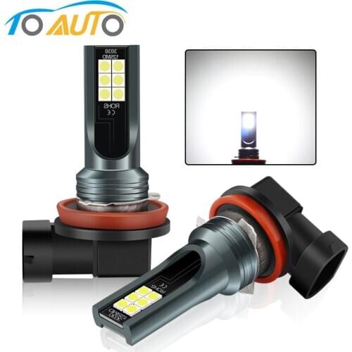 2pcs H1 H3 LED Bulb Super Bright 12 3030SMD Car Fog Lights 6000K White Driving Running Lamp Auto 12V