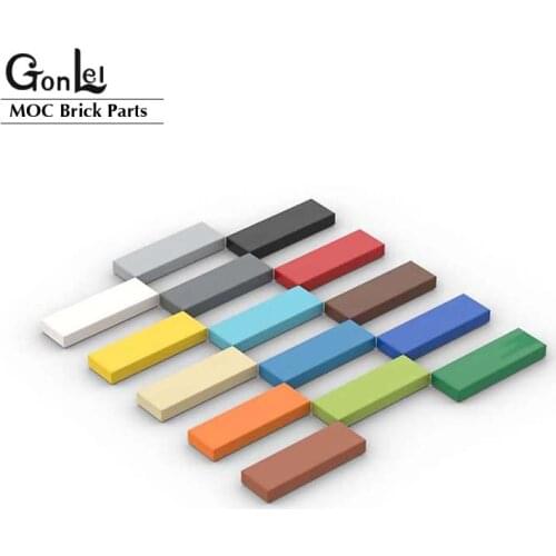 230Pcs Tile 1x3 with Groove Flat Studs MOC Building Blocks Parts Creative DIY Children Toys Compatible 63864 Assemable Praticles