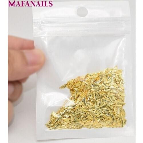 500pcs 6mm/8mm Metal Decals Ultra-thin Gold/Silver Flakes Nail Pieces Bling Rhinestone For 3D Nail Leaves Shape Charms SFR34
