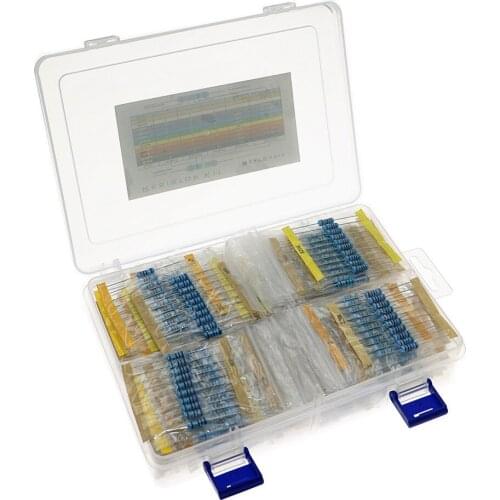 860Pcs/Box 86Values x 10Pcs 1W Metal Film Resistor 1% Assorted Kit set 0.1 ohm~ 10M ohm Capacitor Range