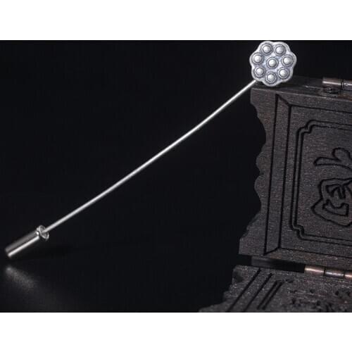 925 Sterling Silver Brooch Lotus Seedpod Pin Chinese Antique Vintage Brooches For Women Accessories Pins Fine Jewelry Luxury