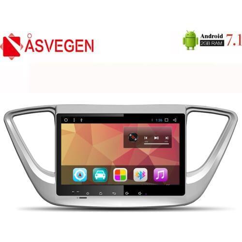 Asvegen 9'' Android 7.1 Quad Core Car Auto Stereo Radio Multimedia DVD Player For For Hyundai verna solaris accent 2016 2017