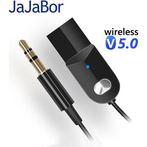 JaJaBor Handsfree Car Kit Bluetooth 5.0 Audio Receiver Wireless Adapter USB Dongle 3.5mm AUX Jack Music Transmitter