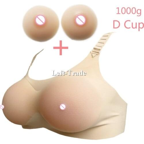 80 85 90 95 D cup transgender bra support sexy big rubber boobs drag queen 1000 g silicone breast form