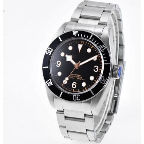 41MM Mens Watch Corgeut Sapphire Glass Black Dial Black BEZEL Movement Luminou Waterproof Swim Automatic Mechanical Watch