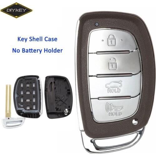 DIYKEY 4 Button Car Remote Smart Key Shell Case for Hyundai IX25 IX35 Sonata Tucson 2014 2015 2016 2017 2018 No Battery Holder