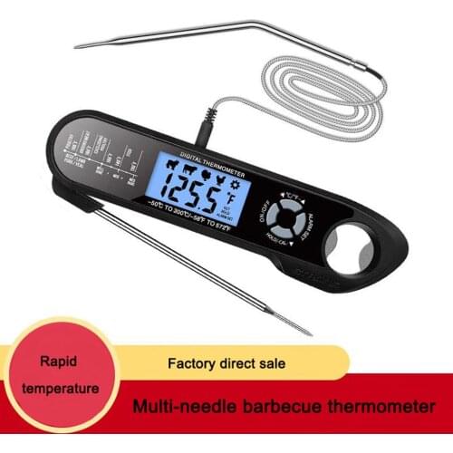 Digital Meat Thermometer Instant Read with Foldable 2 Probes Oven Safe Magnetic for BBQ Roast