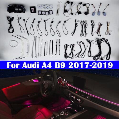 Decorative Ambient Light For Audi A4 B9 2017-2019 Dashboard instrument 30 Colors LED Atmosphere Lamp illuminated Strip