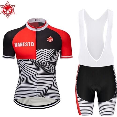 Cycling Jersey 2020 Pro Team Men Banesto Cycling Set Racing Bike Clothes Suit Breathable Mountain Bike Clothes Sportwears