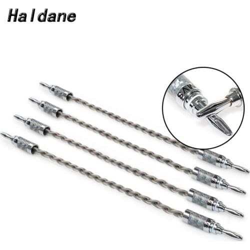 Haldane HIFI 4Pcs/lot 20cm Nordost ODIN Audio Jumper Cable Single Crystal Plated Banana plug Connector Bridge Cable with MVS p-g