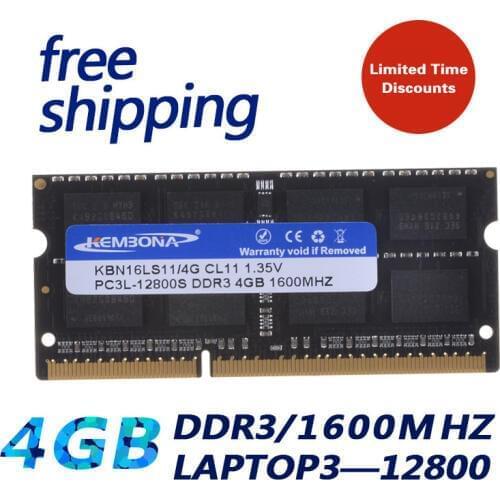 KEMBONA KBA16LS11/4 1600Mzh 4GB DDR3L 1.35 V PC3-12800L 1.35V Ram Memoria for Laptop Computer Free Shipping Lifetime Warranty