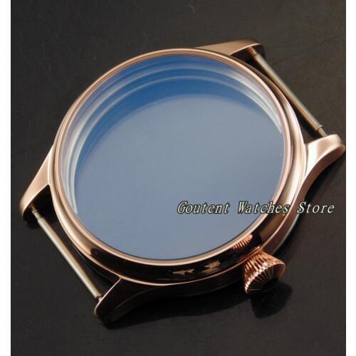 44mm Corgeut Stainless Steel Watch Case Kit ETA 6497/6498 Seagull ST36 Movement Mens Wristwatch Shell