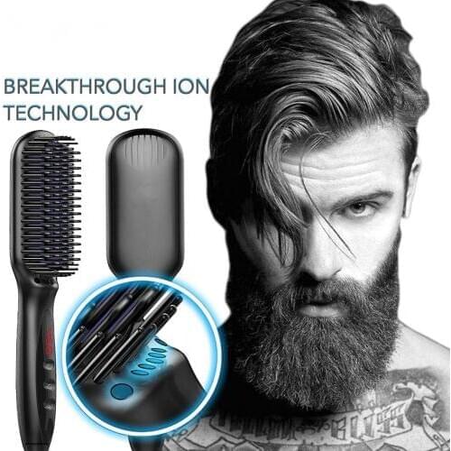 Multifunctional Hair Comb Brush Beard Straightener Hair Straighten Straightening Comb Hair Curler Quick Hair Styler For Men