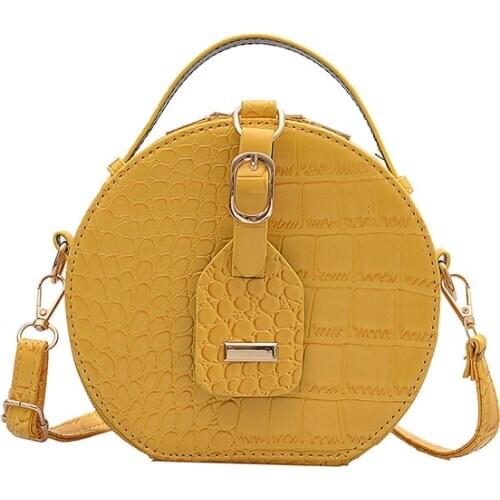 Fashion Alligator Women Shoulder Bag Circular hard Pu Leather Handbags for Woman Versatile Shopping Party Female Crossbody Bag