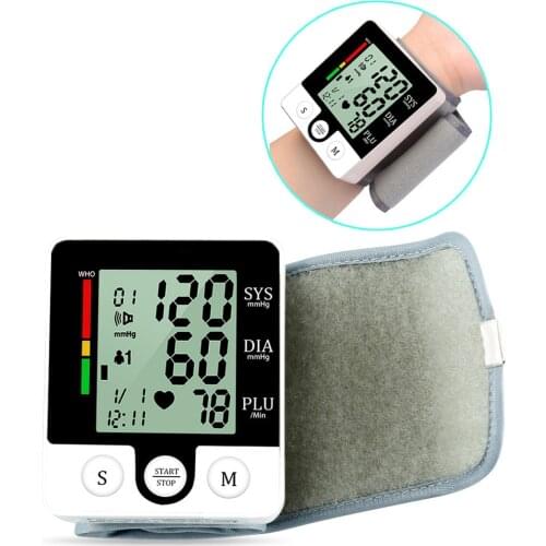 English Voice Broadcast Smart Cuff Wrist Sphygmomanometer Blood Presure Meter Monitor Heart Rate Pulse Tonometer Health Care