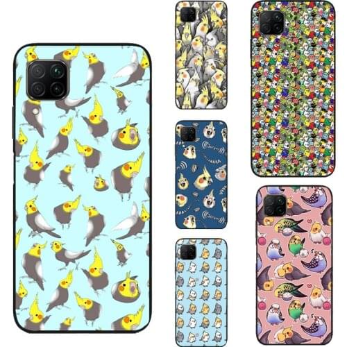 Cartoon Cockatiel Collage For Huawei P30 P20 P40 Lite Nova 5T P Smart 2021 Case For Honor 20 Pro 9S 8X 9X 10X Lite