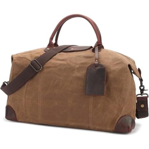 New canvas waterproof mens travel bag with large overnight travel bag luggage business large capacity weekend travel bag