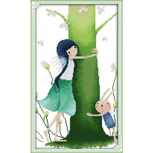 Reverie cross stitch kit cartoon 14ct 11ct count pre print canvas stitching embroidery DIY handmade needlework