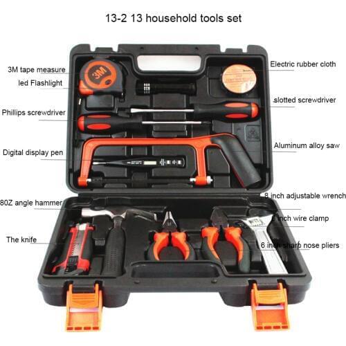 13pcs household hand tool set includes screwdriver pliers household repair toolbox multi-function hardware tools Multitool