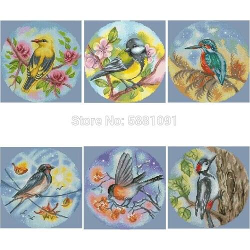 Colorful bird patterns Counted Cross Stitch 11CT 14CT DIY Chinese Cross Stitch Kits Embroidery Needlework Sets home decor