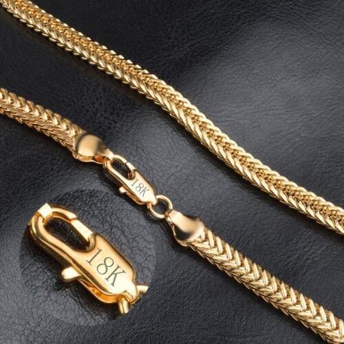 High Quality Necklace Gold Pated Chain Neckacle Fashion Jewelry Thick Chain For Women And Men Free Shipping