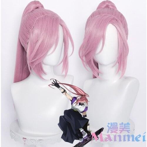 Anime SKoo Cherry blossom Cosplay Wig Pink 100cm Long Straight Pigtail Heat Resistant Hair Role Play SK8 the Infinity SK Eight