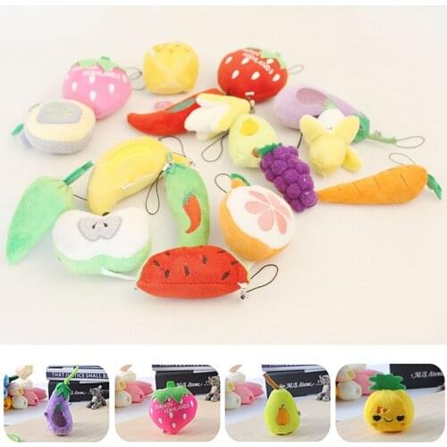 5 CM Cute Fruits Vegetables Plush Toys Pendant Doll Stuffed Plant Cushions Cartoon Fruits Pillow Soft Toy For Children
