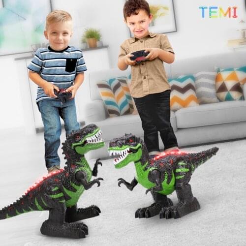 Remote Control Dinosaurs Electric Robot Sound Light Toy Excavation Jurassic Animals T Rex Educational Toys for Children Boys