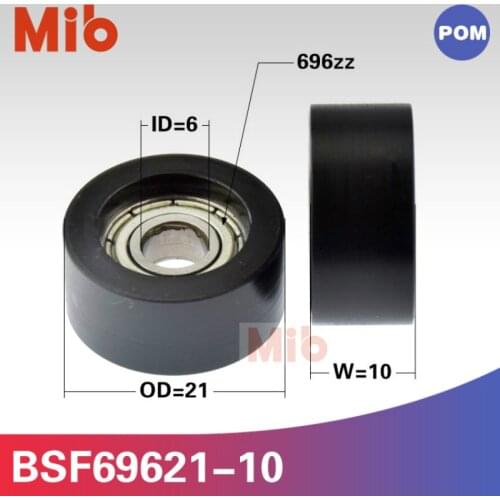 1PCS/lot high quality 696zz flat type ball bearing coated with black NYLON PA sliding window door flat roller BSF69621-10