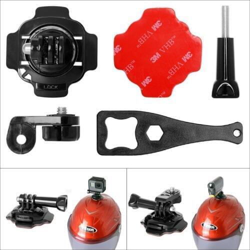 5-in-1 360 Degree Action Camera Helmet Rotary Mount Kit Adhesive Mount fr GoPro