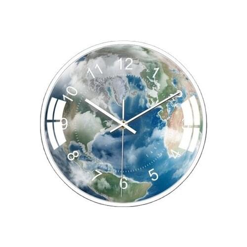 Modern Pace Moon Wall Clock Large Metal Planet Deep Sea Blue Wall Watches Home Decor Silent Art Bedroom Reloj Cocina Gift SC613