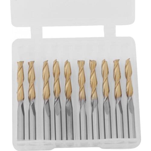 Titanium Coated Carbide Milling Cutter 2-Flute Spiral End Mill Mill Cutter 3.175mm Cutting Edge Diameter New Arrival