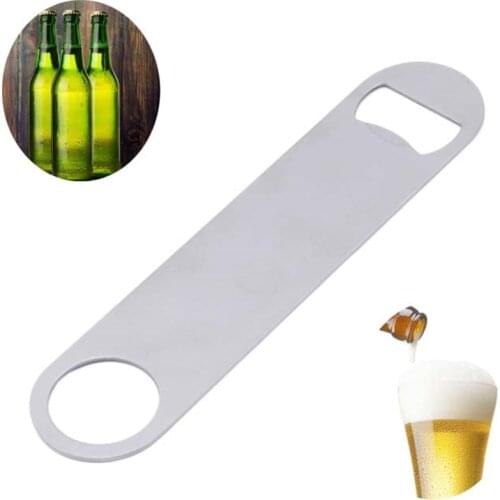 Creative Stainless Steel Large Flat Speed Bottle Cap Opener Remover Bar Blade Home Hotel Professional Beer Bottle Opener
