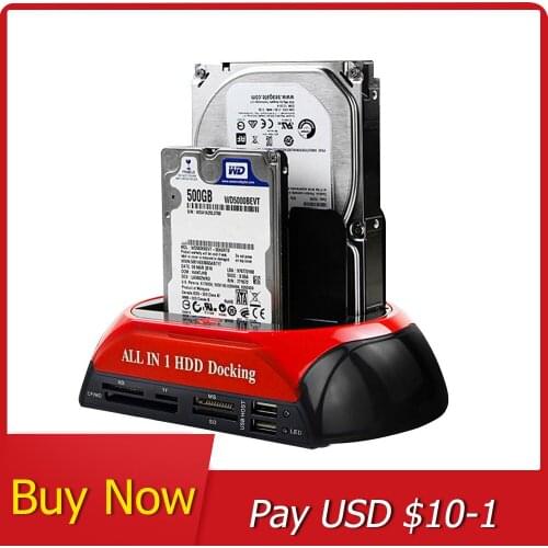 All in 1 Hdd Docking Station eSATA to USB 2.0/3.0 Adapter For 2.5/3.5 Hard Disk Drive Docking Station Hard Enclosure
