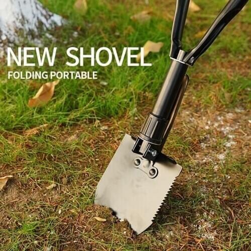 High quality Portable Length Multi Shovel Steel Camping Traveling Shovel Garden Tools Scoop Spade Shovel Camping Scoop fishing