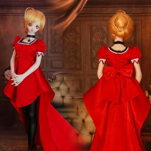 Accept custom New Hot Noble Blue/Red Long trailing skirt For 1/3 BJD SD DD Clothes