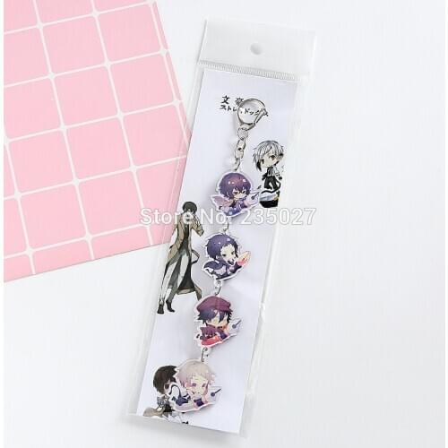 10 pcs/lot Anime Bungou Stray Dogs Acrylic Keychains keyrings Nakajima Atsushi Key chain Bag accessories pendant Key Ring