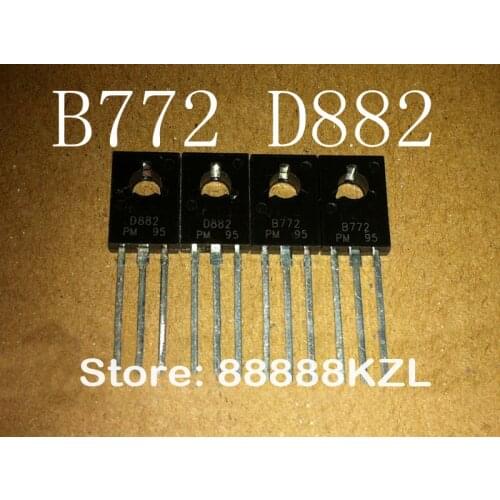 100pcs/lot 50 pair 2SD882 2SB772 D882 B772 TO-126 IGBT single tube used in power transistor welder