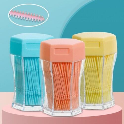 Interdental Brush Toothpicks Dental floss Oral Care Toothbrush for Dentures Double-head Dentistry Tool Teeth Cleaning 200pcs