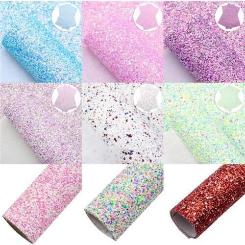 Fourth of July Mixed Color Sequins Faux Leather Sheets for Bows Synthetic Leather DIY Handmade Materials,1Yc10724
