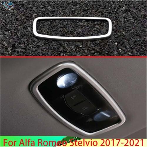For Alfa Romeo Stelvio 2017 2018 Car Accessories ABS Chrome Matte rear Interior Lights Reading Lights Trim Cover