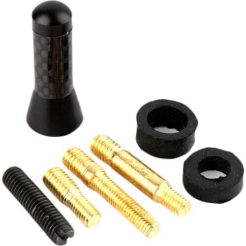 AUTO Car Accessory Short Radio Carbon Fiber Car Antenna 3.5 CM Screw Aluminum+ 4 x Screws M3 M4 M5 M6+ 2 x Rubber Ring#280679